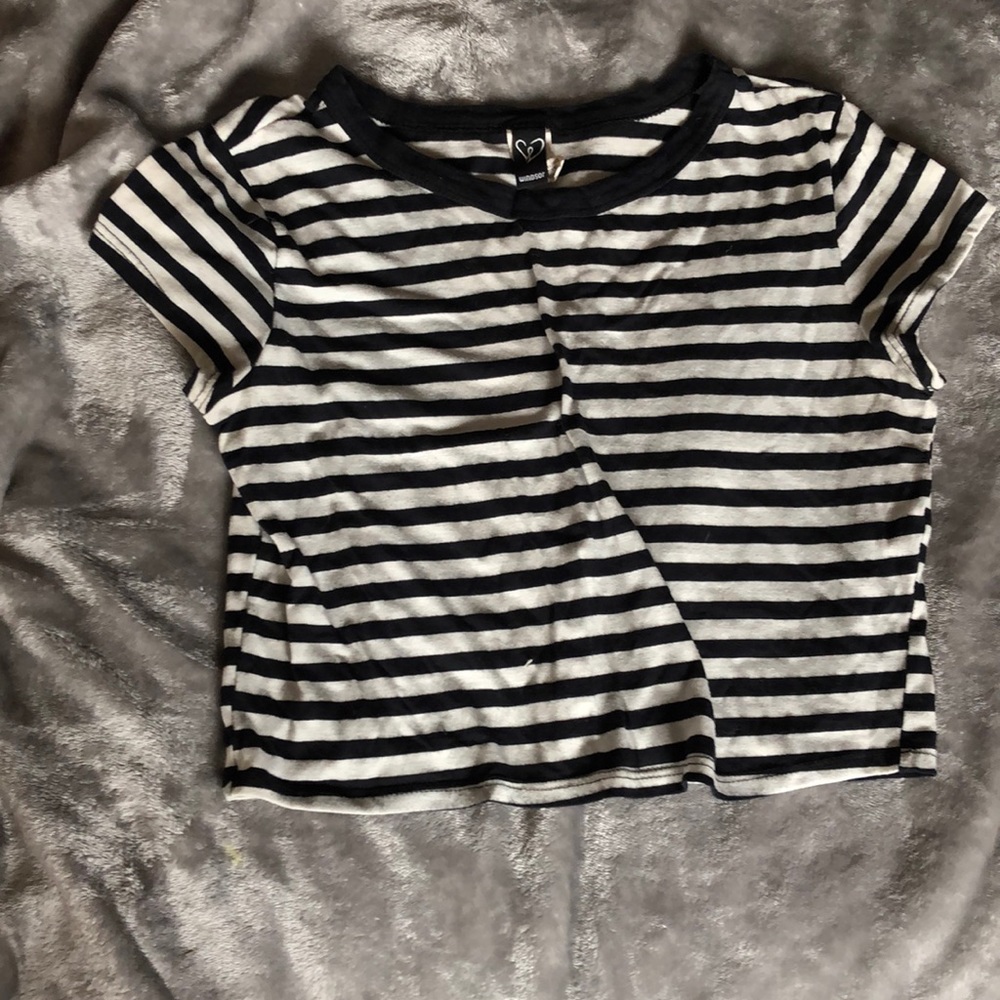 Striped TShirt style Crop Top